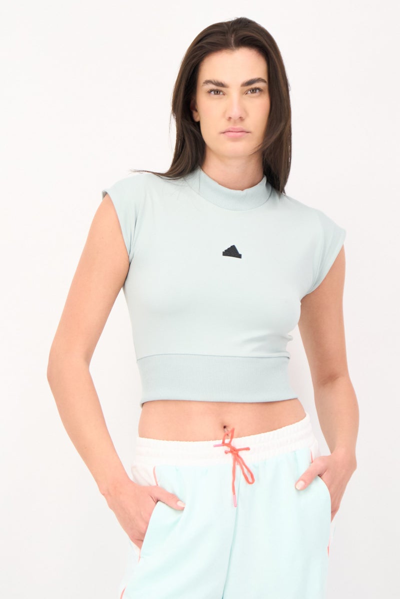 Adidas Women Sportswear Fit Brand Logo Training Top, Sage Green  - Image 1