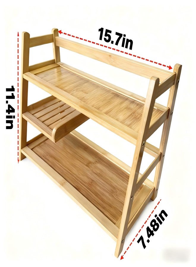 Lnncdsc Bamboo Matcha Station Organizer - Large Capacity 3-Tier Shelf, Easy to Install for Matcha and Coffee Bar Accessories, Perfect for Tea and Coffee Enthusiasts.(wood, large) - Image 3