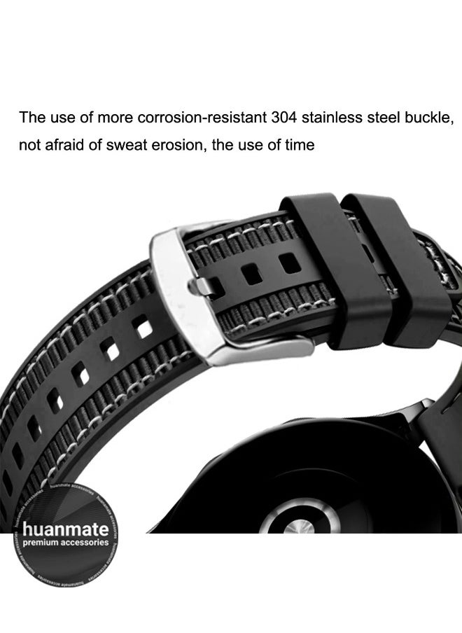 huanmate Huawei Watch GT 4 46mm Soft Silicone Replacement Strap - High Quality, Lightweight, Stylish & Durable - Easy Installation - Replacement Strap for Huawei Watch GT 4 46mm  - Image 4