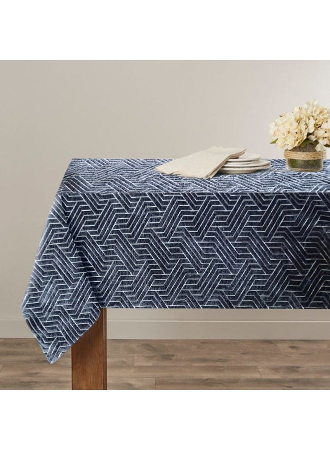  انتكس بيت الستائر مفرش طاولة مستطيل من الكتان المخملي من تصميم نادية - قماش مخملي عالي التحمل - مناسب للاستقبال وغرف المعيشة والمناسبات الخاصة - تصميم هندسي فريد - طقم من قطعة واحدة - Image 2