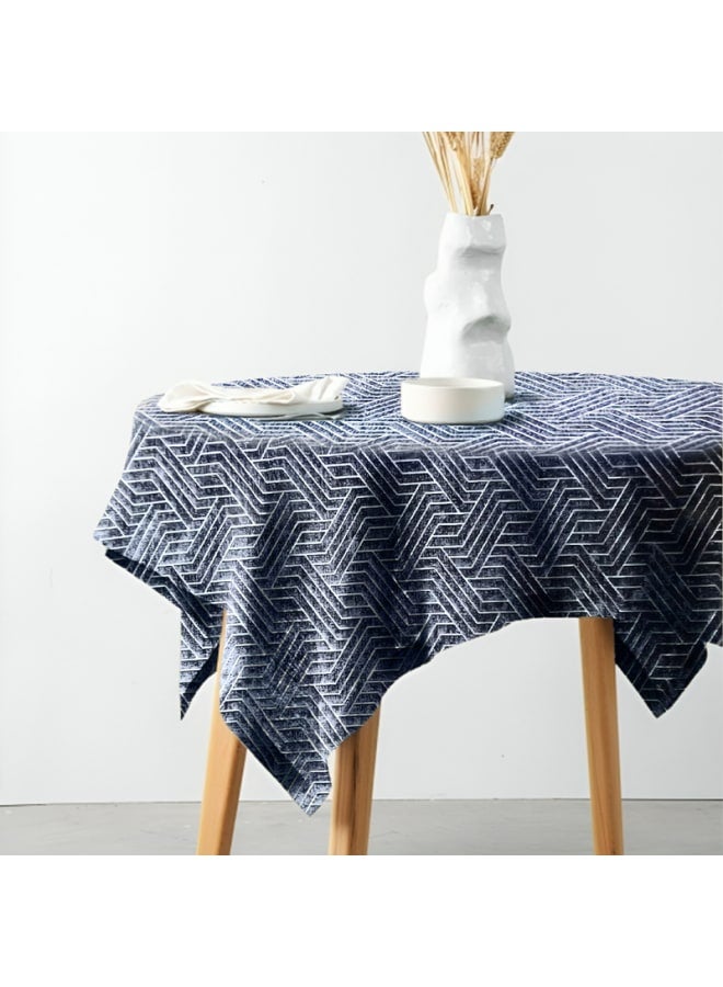  انتكس بيت الستائر مفرش طاولة مستطيل من الكتان المخملي من تصميم نادية - قماش مخملي عالي التحمل - مناسب للاستقبال وغرف المعيشة والمناسبات الخاصة - تصميم هندسي فريد - طقم من قطعة واحدة - Image 3