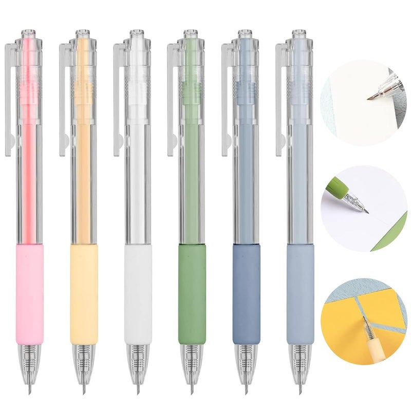 HASTHIP ® 6-Pack Precision Craft Cutter Pens with Refillable Tungsten Steel Cutter Head Refill, Craft Cutting Tool Paper Cutter Pen Paper Cutting Carving Tools with Pocket Clip for DIY Scrapbooking - Image 4