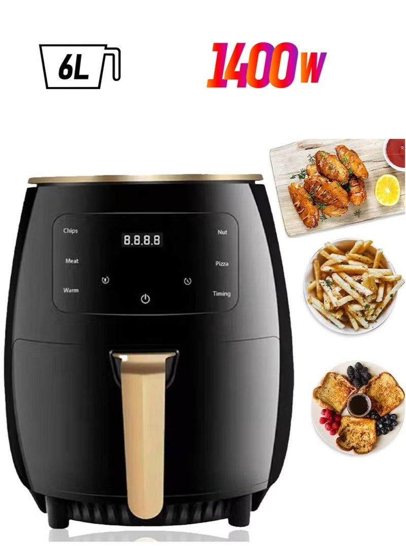 شظايا كريست ایئر فرائر اوون 2400W آئل نان اسٹک ککر 6 کک پریسیٹس بوروسیلیکیٹ گلاس باسکٹ 6 کیو ٹی ویزیبل کوکنگ ونڈو ٹچ ڈیجیٹل کنٹرولز صحت مند کھانا پکانے کے لیے ایئر فریئر - Image 2
