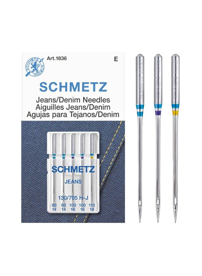 Schmetz Jean & Denim Machine Needles-Sizes 14/90 (2), 16/100 (2) 18/110 (1) - Image 3