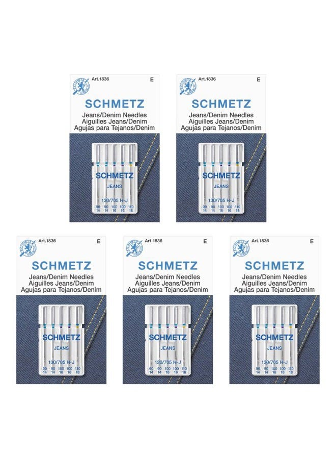 Schmetz Jean & Denim Machine Needles-Sizes 14/90 (2), 16/100 (2) 18/110 (1) - Image 1