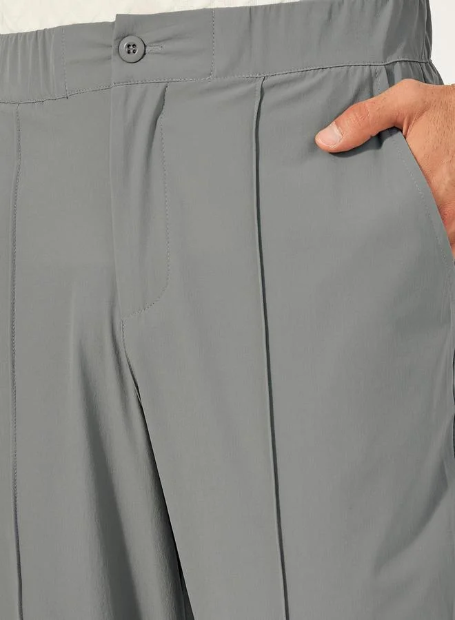 Styli Pintuck Detail Slim Fit Smart Trousers