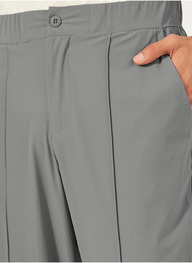 Styli Pintuck Detail Slim Fit Smart Trousers  - Image 3