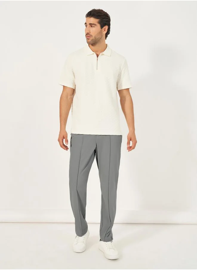 Styli Pintuck Detail Slim Fit Smart Trousers