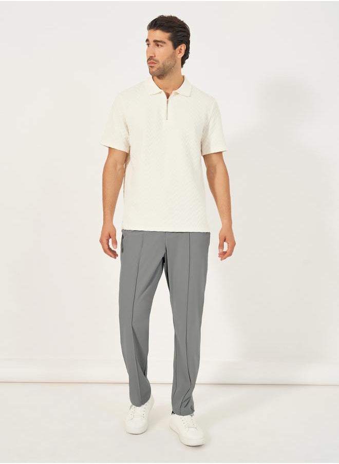 Styli Pintuck Detail Slim Fit Smart Trousers  - Image 2