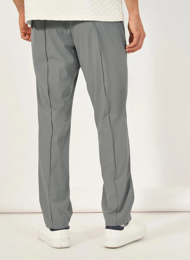 Styli Pintuck Detail Slim Fit Smart Trousers