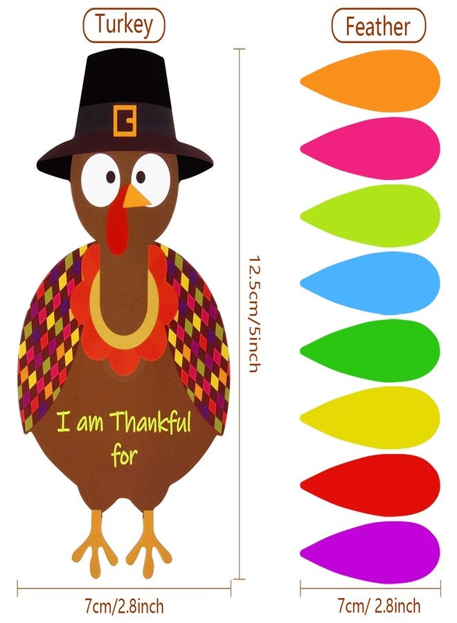 FEPITO 105 PCS DIY Turkey Craft Kit with Colorful Feathers, Dot Glues, and Thanksgiving Stickers for School Activities and Party Decorations - Image 3