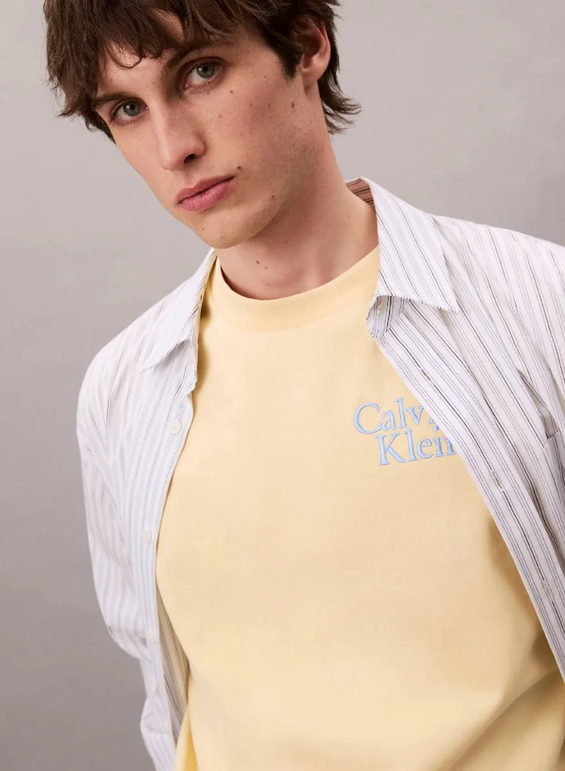 Calvin Klein Jeans Sunlight Script Logo Graphic Relaxed T-Shirt for Men | Best Price UAE