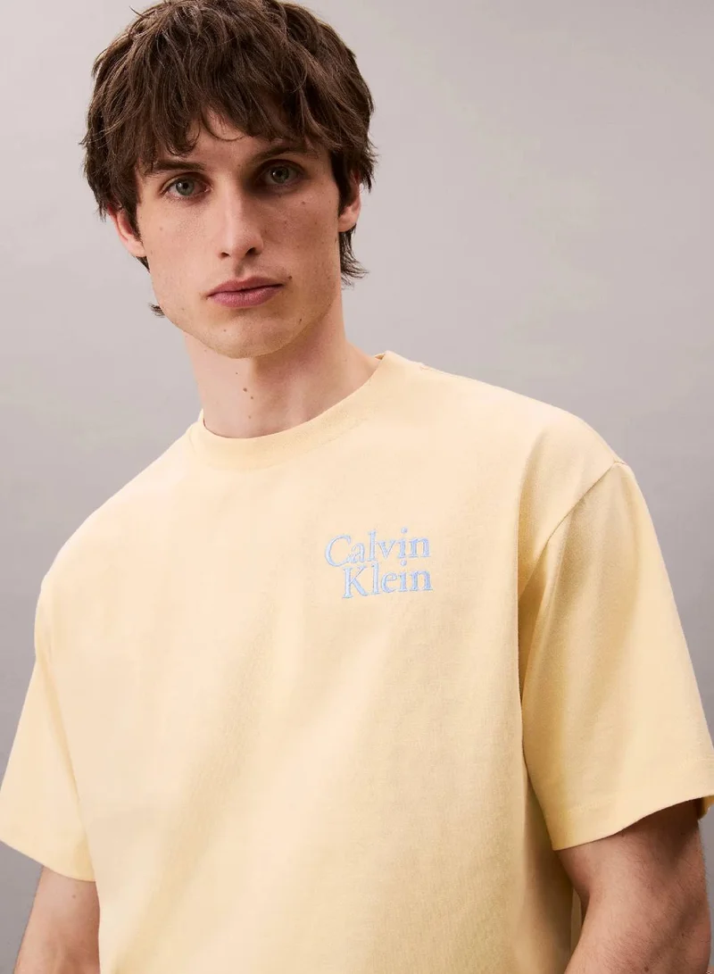 Calvin Klein Jeans Sunlight Script Logo Graphic Relaxed T-Shirt for Men | Best Price UAE