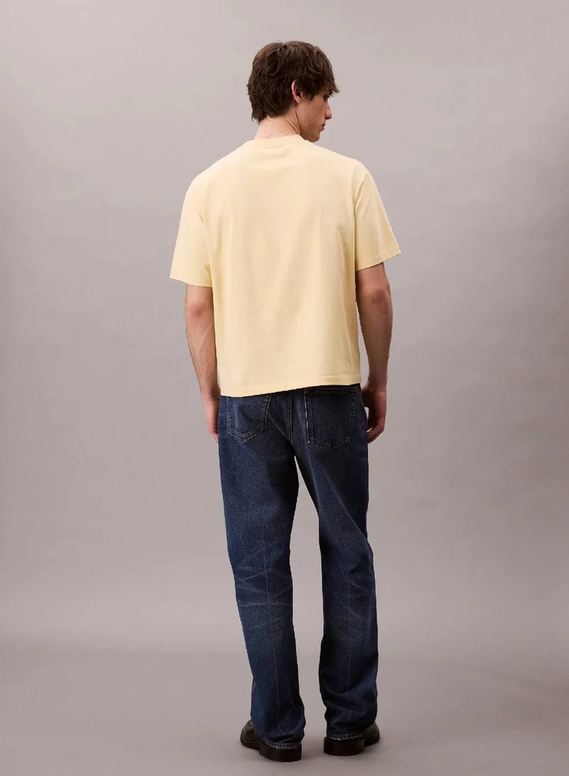 Calvin Klein Jeans Sunlight Script Logo Graphic Relaxed T-Shirt for Men | Best Price UAE