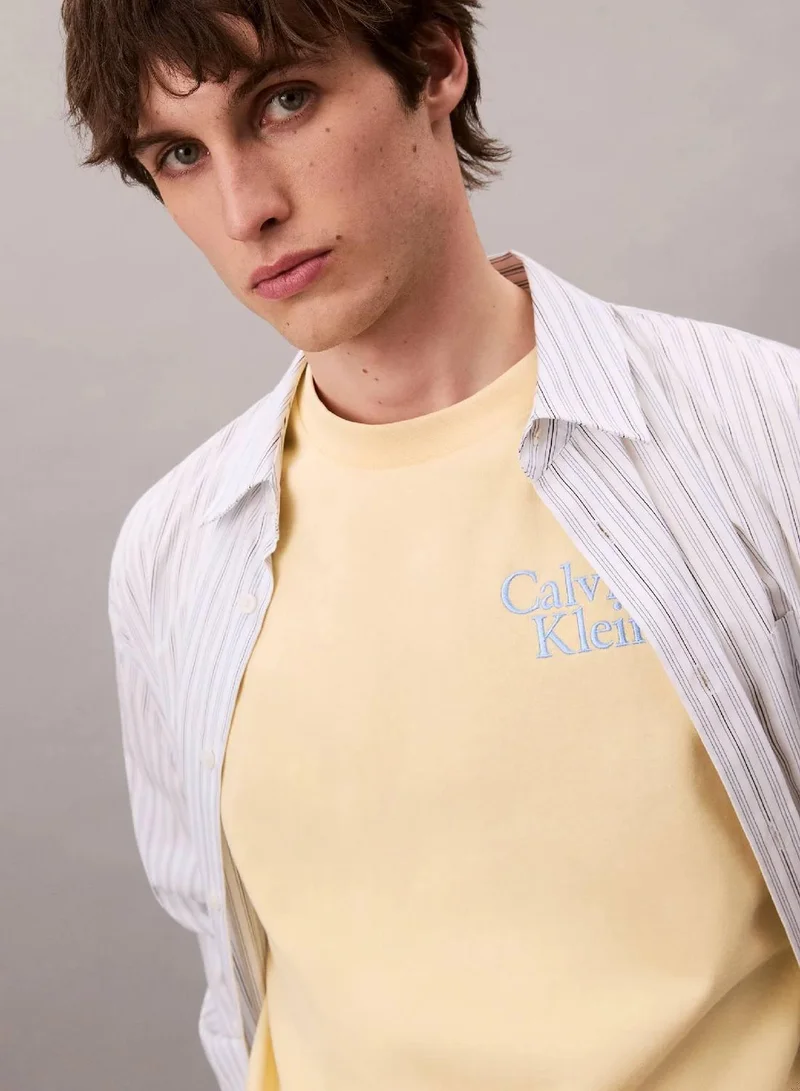 Calvin Klein Jeans Sunlight Script Logo Graphic Relaxed T-Shirt for Men | Best Price UAE