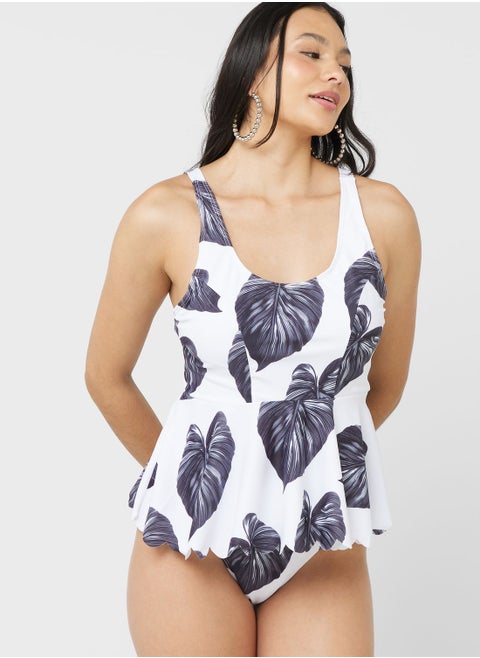 Printed Longline Bikini Set