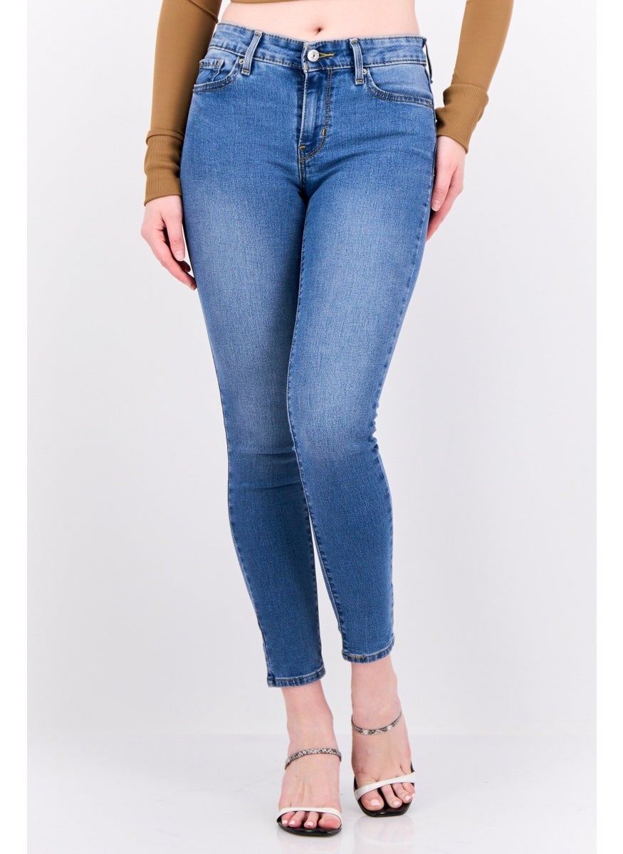 Levi's Women Skinny Fit Wash Stretchable Jeans, Blue  - Image 1