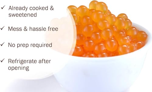 BREXONIC Popping Boba Pearls Bursting Tea Balls Drink  Dessert Topping Strawberry Mango Blueberry Passion Fruit Flavored Bubble Tea Tapioca Pearls 2 LB Peach 2 Pound Pack of 1 - Image 5