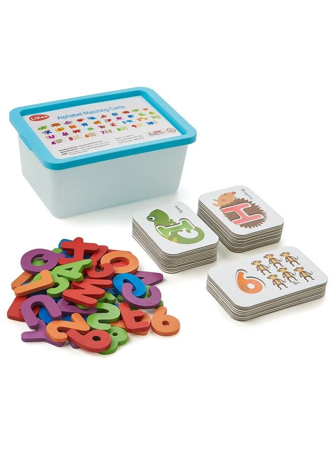 LiKee Alphabet Number Flash Cards Wooden Letter Puzzle Abc Sight Words Match Games Animal Counting Board Preschool Educational Montessori Toys For Toddlers Boys Girls 3+ Years (36 Cards& 37 Block) - Image 2