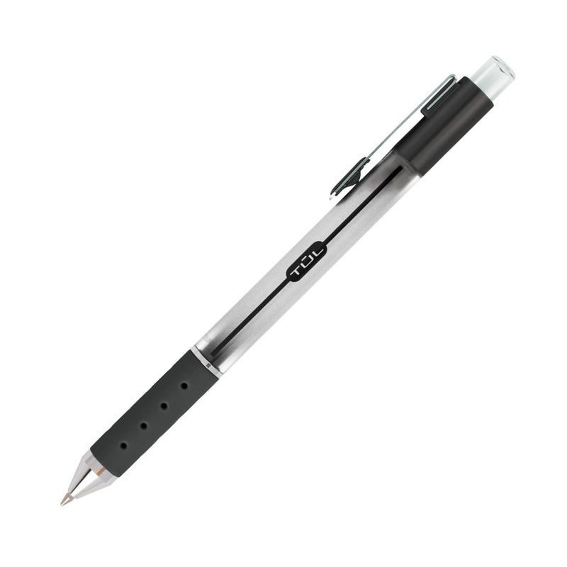 TULÂ® GL SeriesRetractable Gel Pens, Bold Point, 1.0 mm, Silver Barrel, Black Ink, Pack Of 12 Pens - Image 2