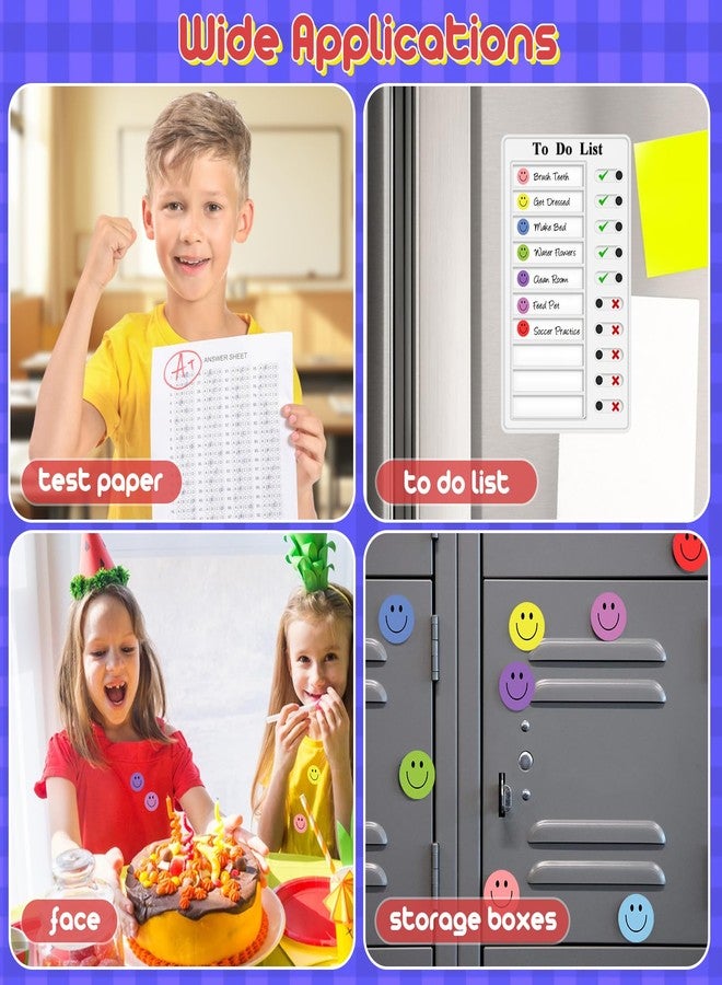 Lorzot 1500Pcs Smiley Face Stickers Cute Happy Face Stickers 3 Rolls Smiley Stickers Small Reward Sticker for Kids Teachers Students Classroom (8 Colors) - Image 5