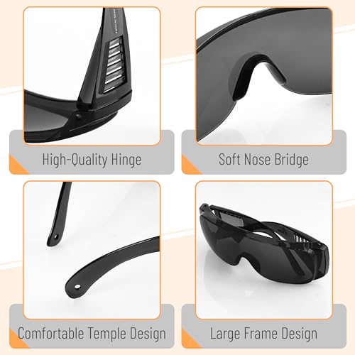 UNCO- Safety Goggles Over Glasses, Protective Goggles, Anti Fog, Work, Safety Glasses Over - Image 4