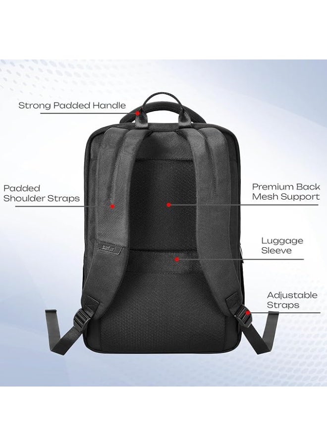 Safari Xyro 25L Formal Laptop Backpack Bag for Man & Women, Ideal for Office Use/School/College Boys and Girls, 2 Compartment Bags with Organizer, Trolley Sleeve, 2 Front pockets, Premium Fabric - Image 3