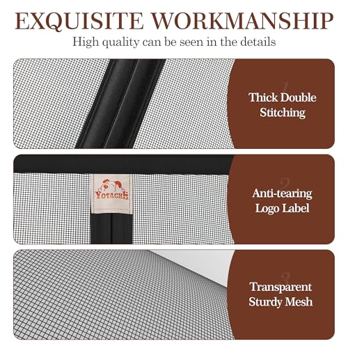 Yotache Magnetic Screen Door Fits Door Size 64 x 80, Screen Size 66" x 81" Strengthened Fiberglass Net Curtain for Patio Sliding French Doors Black - Image 4