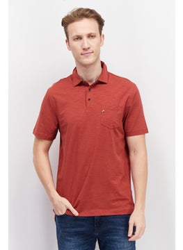 Tailor Vintage Men Regular Fit Embroidered Logo Short Sleeves Polo Shirt, Canyon Red  - Image 1