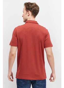 Tailor Vintage Men Regular Fit Embroidered Logo Short Sleeves Polo Shirt, Canyon Red  - Image 2