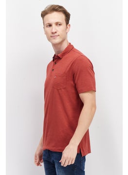 Tailor Vintage Men Regular Fit Embroidered Logo Short Sleeves Polo Shirt, Canyon Red  - Image 3