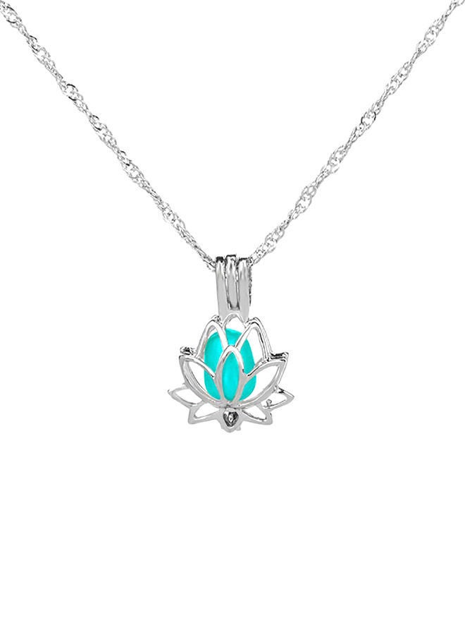 NIBEMINENT Creative Hollowed Lotus Glow in The Dark Pendant Necklace 