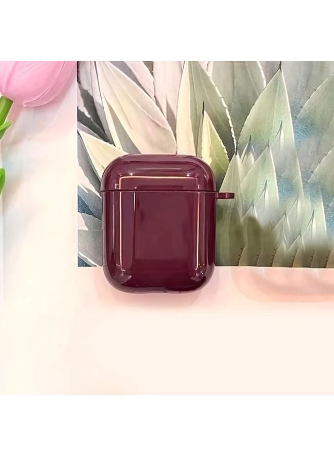 Burgundy Color Protective Case For AirPods Pro3 Shockproof Cover - Image 3