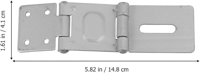 Heavy Duty 5.83 Inch Metal Folding Door Hasp Latch Lock with Padlock for Gates Cabinets - Image 3
