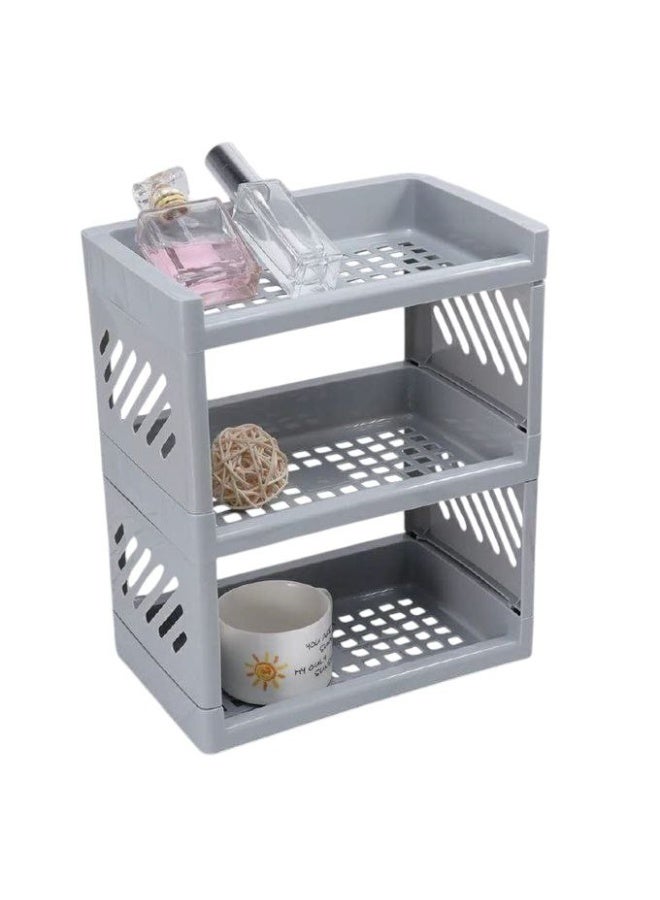 Spaceshoop Three Tier Desktop Storage Rack Cosmetic and Skincare Storage Boxes Dust Proof Makeup Organizer Desktop Organizer - Image 1