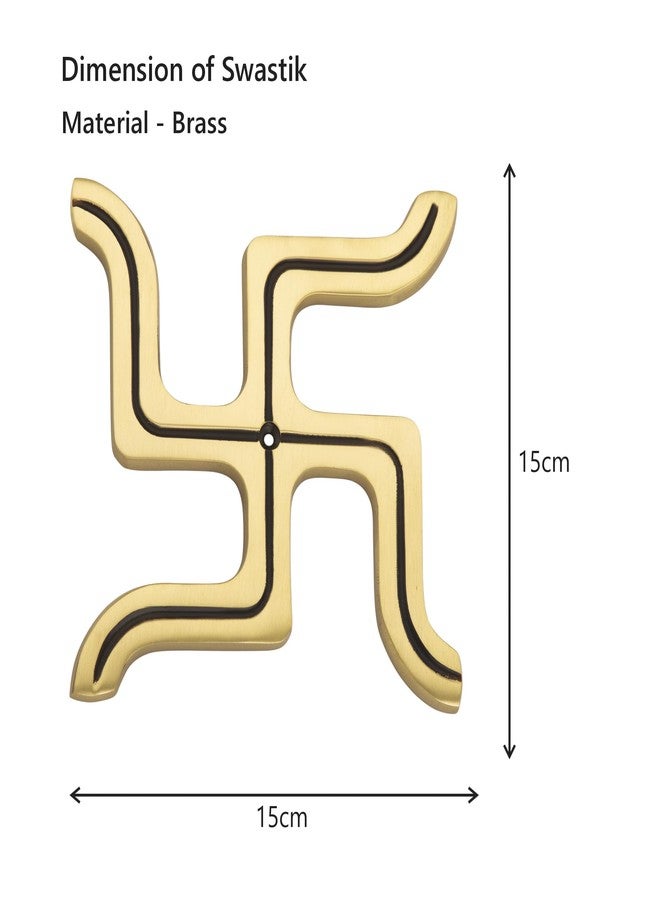 COMPASS Brass Home Decorative Décor SWASTIK 卐 Wall Hanging Showpiece Antique | DI SW| Size:- 15 X15 cm | Pack Of 1 - Image 2