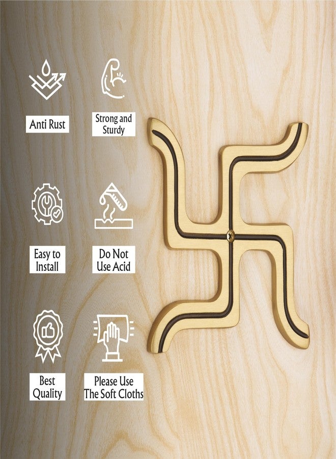 COMPASS Brass Home Decorative Décor SWASTIK 卐 Wall Hanging Showpiece Antique | DI SW| Size:- 15 X15 cm | Pack Of 1 - Image 5