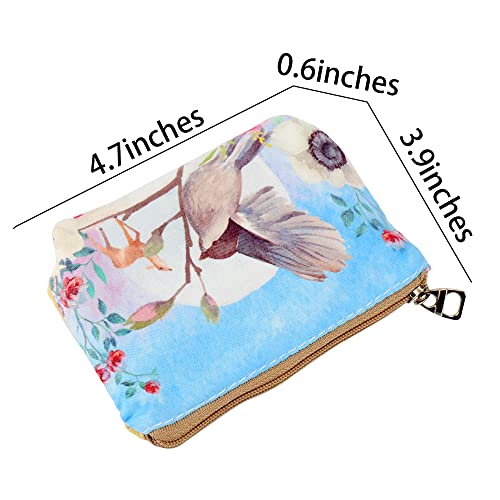 ARRIZO Women and Girls Cute Fashion Coin Purse Wallet Bag Change Pouch Key Holder (Birds) - Image 3