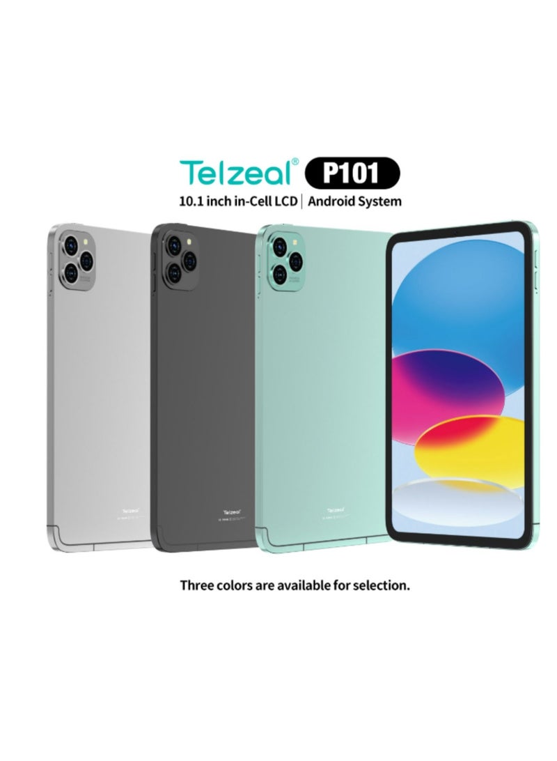 تلزيل جهاز لوحي P101، 10.1 بوصة، يعمل بنظام أندرويد 13، مع شبكة واي فاي 5G وشريحتي اتصال، وذاكرة وصول عشوائي (RAM) سعة 12 جيجابايت، وذاكرة قراءة فقط (ROM) سعة 512 جيجابايت، وبطارية عالية السعة 8000 مللي أمبير/ساعة، ولوحة مفاتيح وماوس لاسلكيين، لون رمادي - Image 4