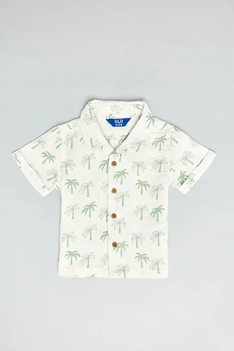 أر أند بي Printed Shirt & Shorts Set