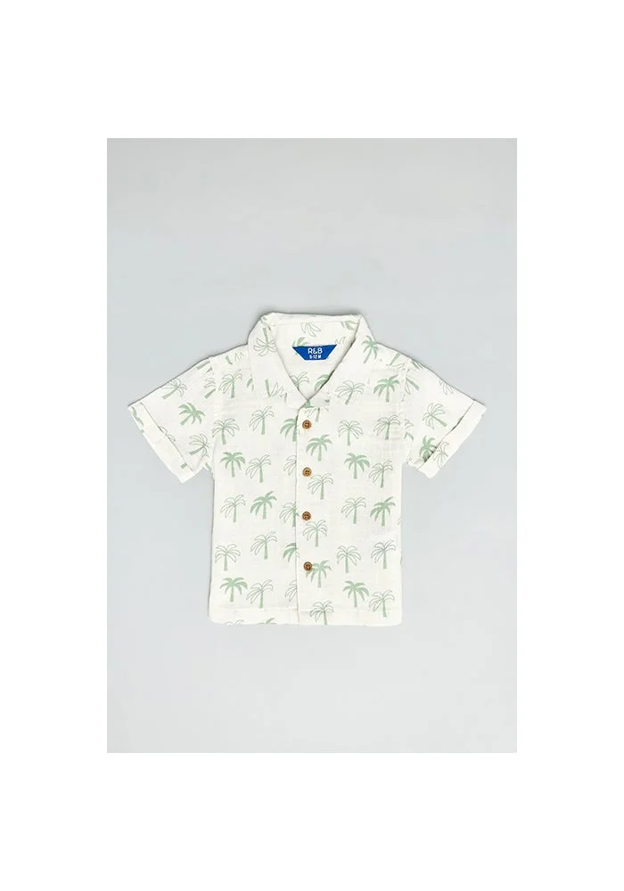 أر أند بي Printed Shirt & Shorts Set