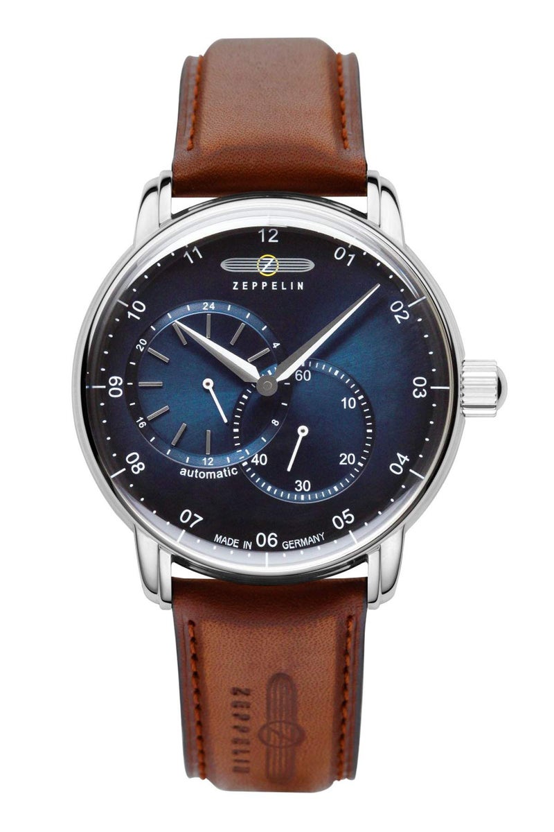 Zeppelin Leather New Captain's Line Small Seconds Analog Dial Color Blue Men's Watch - 86623 - Image 1