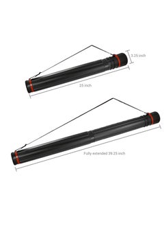 MyGift MyGift Heavy Duty Black Plastic 40 Inch Expanding Document Tube, Jumbo Poster Tube with Strap, Set of 2  - Image 2