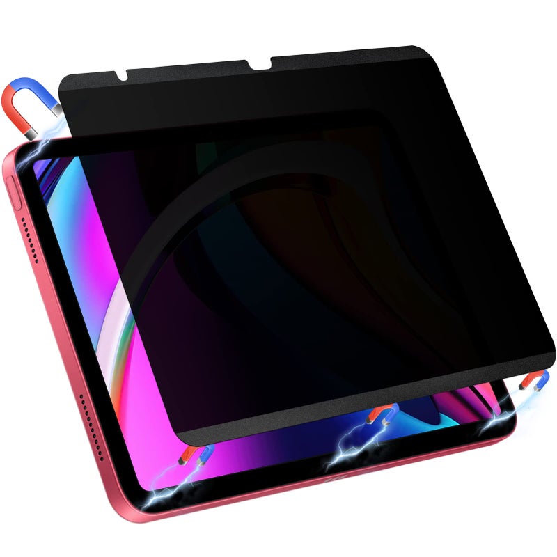 Peslv Magnetic Privacy Screen Protector for iPad 10th 2022 10.9" & iPad 11th A16 2025 11", Removable Anti Blue Light Glare Spy Private Filter, High Sensitive Bubble-Free Black Security Screen - Image 1