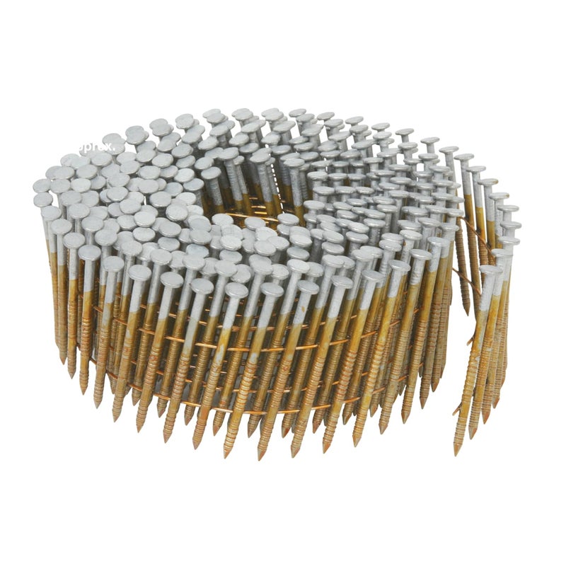 Metabo HPT مسامير التغطية من ميتابو HPT عدد 3,600، 1-3/4" x .092، 15 درجة رأس دائري كامل، شق حلقي، ملف سلكي، مسامير فولاذية مجلفنة بالغمس الساخن، للتغطية، مسامير السياج، التغطية المعدنية، 13363HPT - Image 1