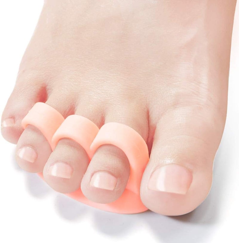 Welnove Hammer Toe Crests Pads 10 PCS Gel Toe Straightener Cushion Support 3 Loops Beige Pain Relief for Hammer Toe Overlapping Toes Curled Toe - Image 1