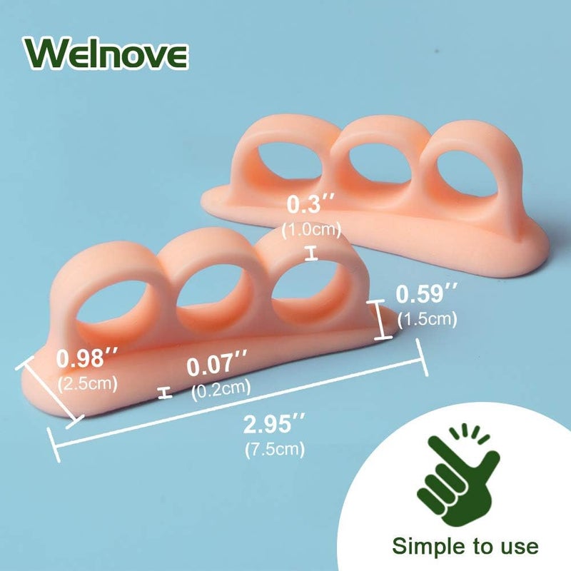 Welnove Hammer Toe Crests Pads 10 PCS Gel Toe Straightener Cushion Support 3 Loops Beige Pain Relief for Hammer Toe Overlapping Toes Curled Toe - Image 2