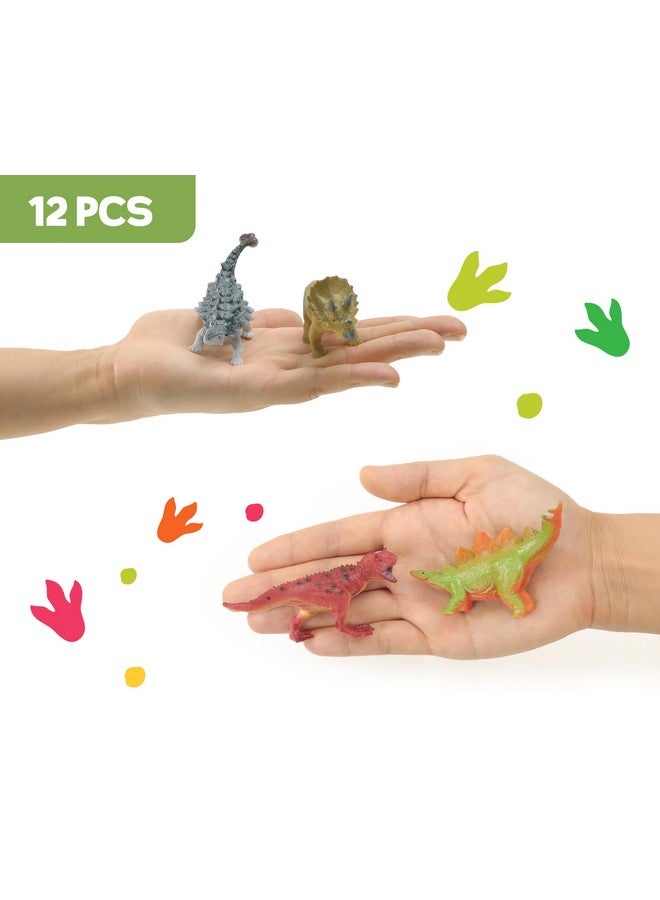 RECUR Dinosaur Figure Toys Mini Dino Figurines for Kids Jurrassic Dinosaurs, 100% Hand-Painted, Cake Topper Small Tabletop Figure - 12 PCS - Image 2