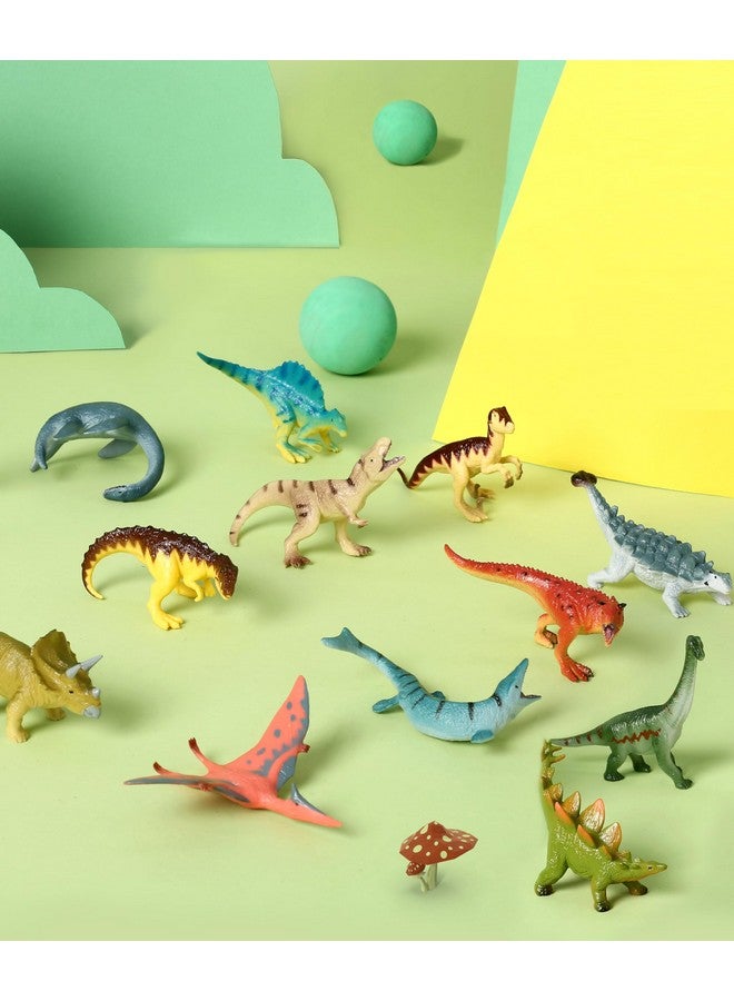 RECUR Dinosaur Figure Toys Mini Dino Figurines for Kids Jurrassic Dinosaurs, 100% Hand-Painted, Cake Topper Small Tabletop Figure - 12 PCS - Image 4