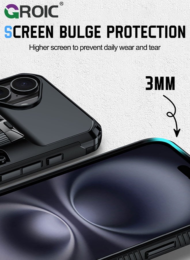 GROIC تصميم لهاتف Honor Magic 4 Pro مقاس 6.81 بوصة مع حزام معصم قابل للتعديل ومسند من جلد البولي يوريثان غطاء واقٍ متين ومقاوم للصدمات - Image 4